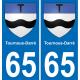 65 Pau autocollant sticker plaque immatriculation auto ville