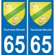 65 Tournous-Devant sticker plate registration city