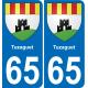 65 Pau autocollant sticker plaque immatriculation auto ville