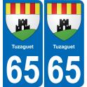 65 Pau autocollant sticker plaque immatriculation auto ville