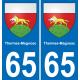 65 Pau autocollant sticker plaque immatriculation auto ville