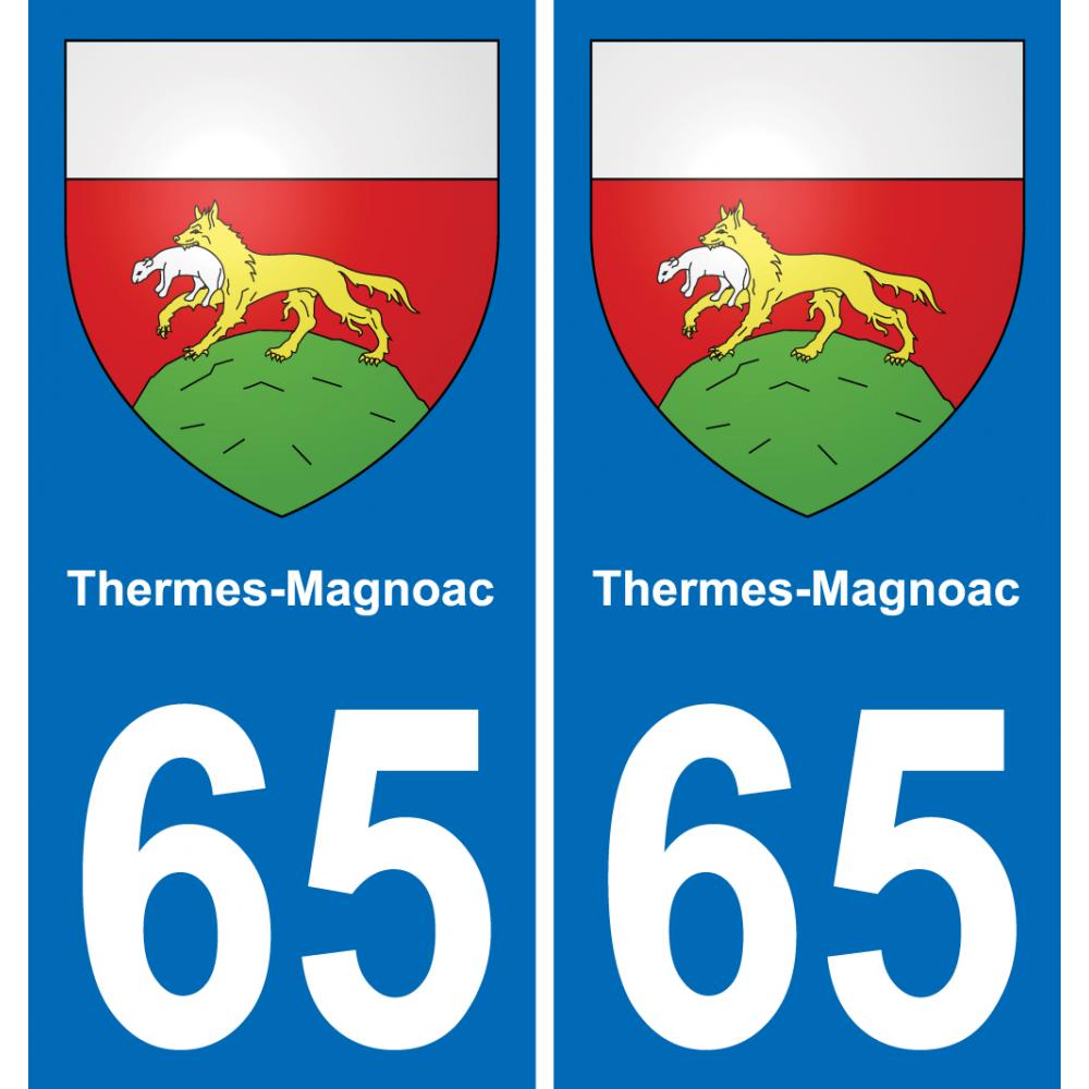 65 Thermes-Magnoac autocollant sticker plaque immatriculation auto ville