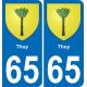 65 Pau autocollant sticker plaque immatriculation auto ville