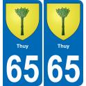 65 Pau autocollant sticker plaque immatriculation auto ville