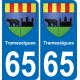 65 Tramezaïgues autocollant sticker plaque immatriculation auto ville