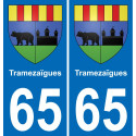 65 Tramezaïgues placa etiqueta de registro de la ciudad