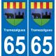 65 Tramezaïgues autocollant sticker plaque immatriculation auto ville