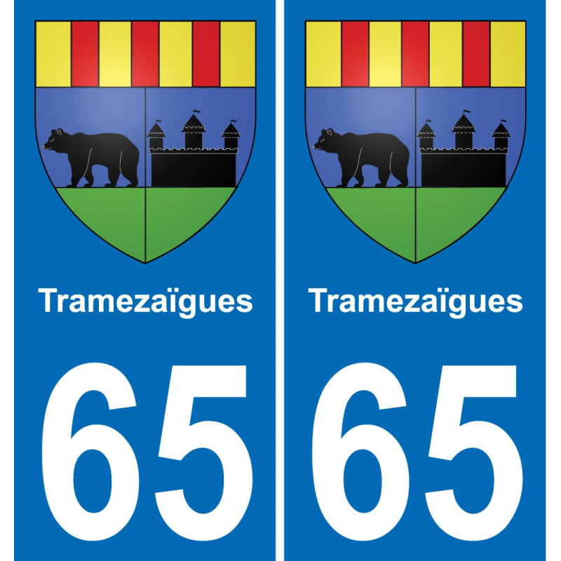 65 Tramezaïgues sticker plate registration city