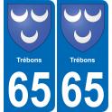 65 Pau autocollant sticker plaque immatriculation auto ville