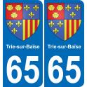 65 Pau autocollant sticker plaque immatriculation auto ville
