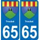 65 Pau autocollant sticker plaque immatriculation auto ville