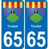 65 Troubat placa etiqueta de registro de la ciudad