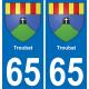 65 Troubat sticker plate registration city