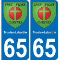 65 Trouley-Labarthe placa etiqueta de registro de la ciudad