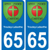 65 Pau autocollant sticker plaque immatriculation auto ville