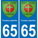 65 Trouley-Labarthe sticker plate registration city