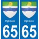 65 Pau autocollant sticker plaque immatriculation auto ville