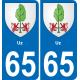 65 Uz placa etiqueta de registro de la ciudad