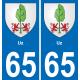 65 Pau autocollant sticker plaque immatriculation auto ville