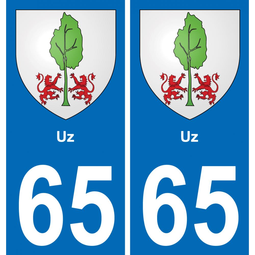 65 Pau autocollant sticker plaque immatriculation auto ville