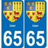 65 Uzer sticker plate registration city
