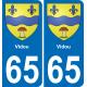 65 Pau autocollant sticker plaque immatriculation auto ville