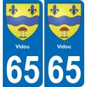 65 Vidou sticker plate registration city