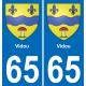 65 Pau autocollant sticker plaque immatriculation auto ville