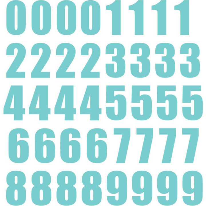 Set 40x Autocollant Sticker Porte Voiture Moto Numero Nombre Chiffre logo 233