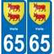 65 Pau autocollant sticker plaque immatriculation auto ville