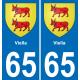 65 Pau autocollant sticker plaque immatriculation auto ville
