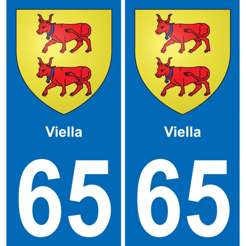 65 Viella autocollant sticker plaque immatriculation auto ville