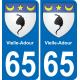 65 Pau autocollant sticker plaque immatriculation auto ville