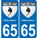 65 Vielle-Adour sticker plate registration city