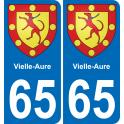 65 Vielle-Aure sticker plate registration city