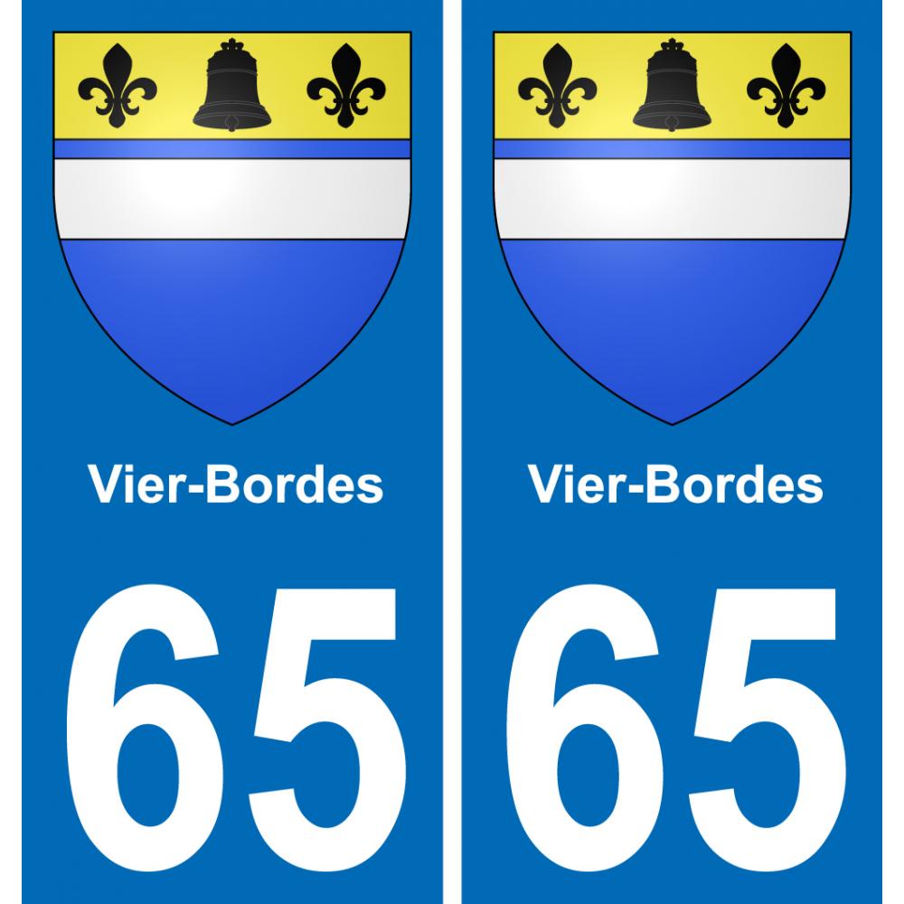 65 Vier-Bordes placa etiqueta de registro de la ciudad