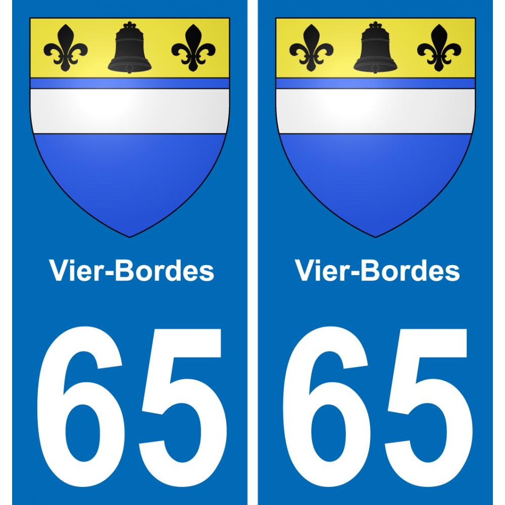 65 Vier-Bordes sticker plate registration city