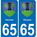 65 Pau autocollant sticker plaque immatriculation auto ville