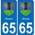 65 Vieuzos sticker plate registration city