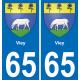 65 Pau autocollant sticker plaque immatriculation auto ville