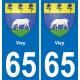 65 Viey sticker plate registration city