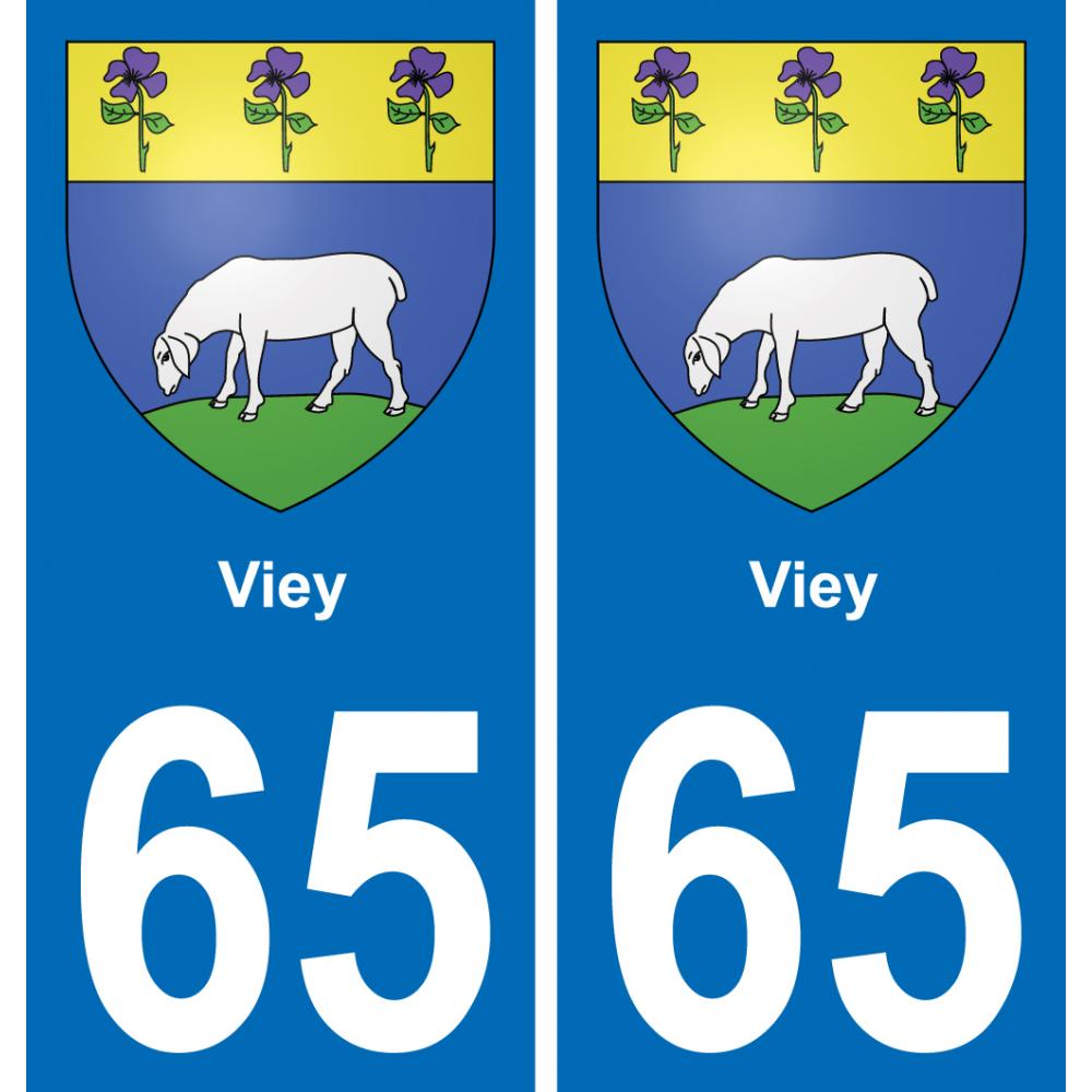 65 Viey sticker plate registration city