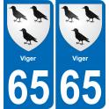 65 Pau autocollant sticker plaque immatriculation auto ville