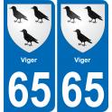 65 Viger sticker plate registration city