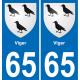 65 Pau autocollant sticker plaque immatriculation auto ville