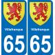 65 Villefranque-aufkleber plakette ez stadt