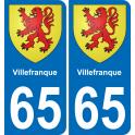 65 Villefranque sticker plate registration city