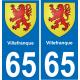 65 Pau autocollant sticker plaque immatriculation auto ville