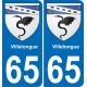 65 Villelongue sticker plate registration city
