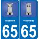 65 Pau autocollant sticker plaque immatriculation auto ville